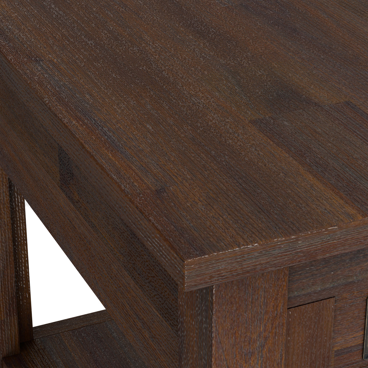 Distressed Charcoal Brown | Monroe Narrow Side Table in Acacia