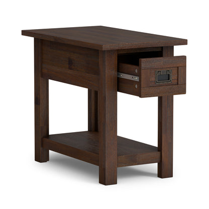 Distressed Charcoal Brown | Monroe Narrow Side Table in Acacia