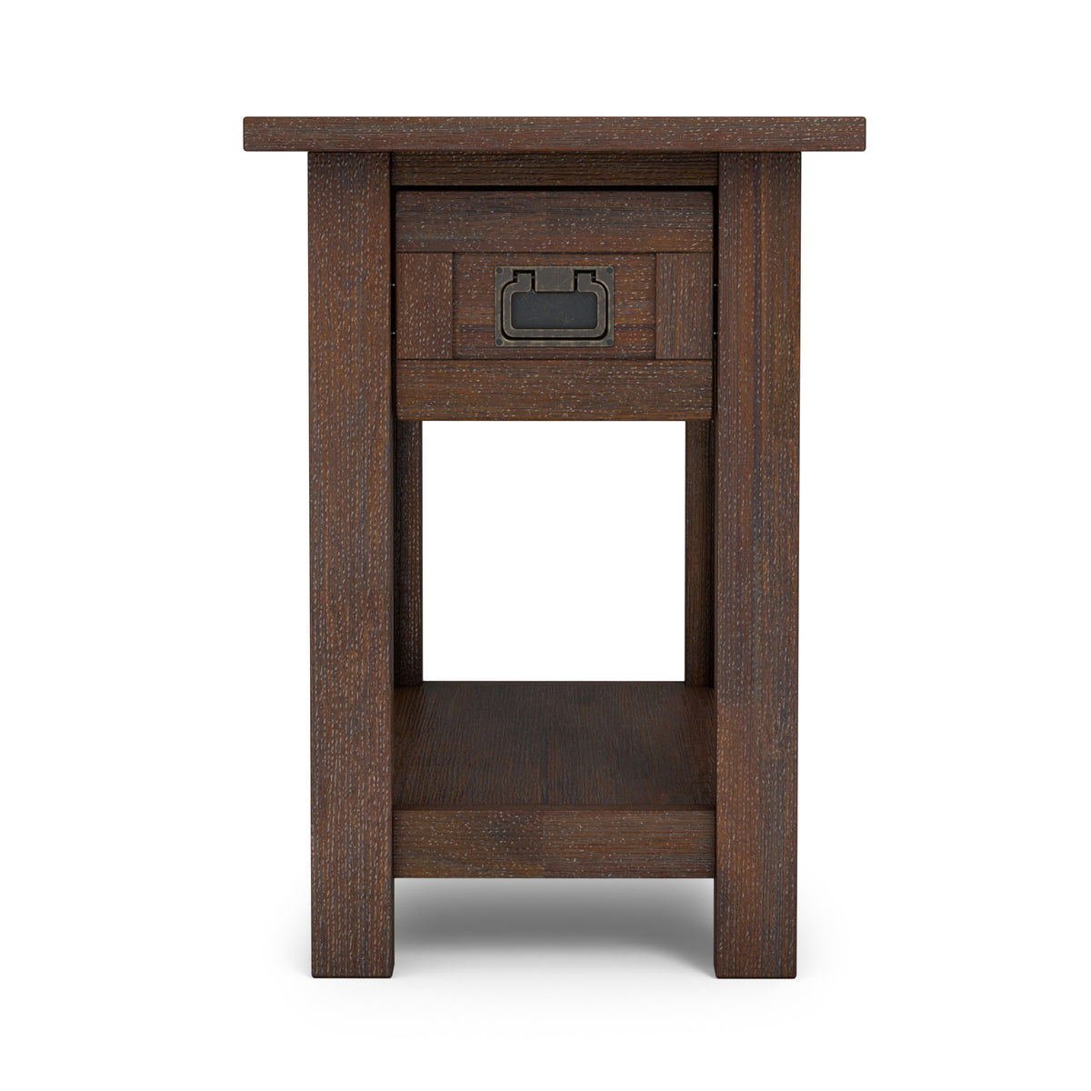 Distressed Charcoal Brown | Monroe Narrow Side Table in Acacia