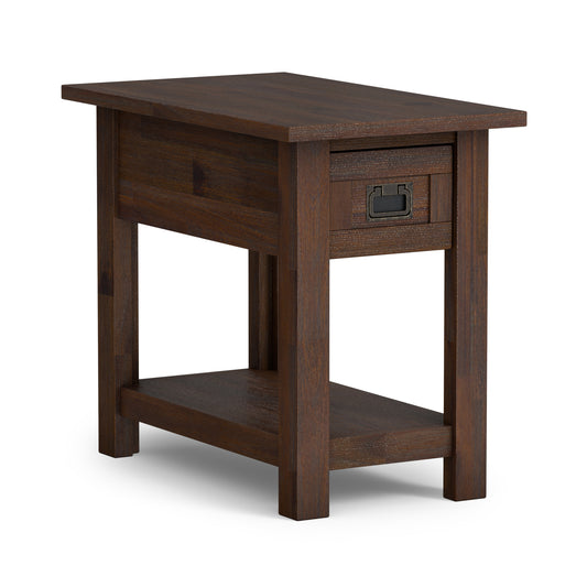 Distressed Charcoal Brown | Monroe Narrow Side Table in Acacia