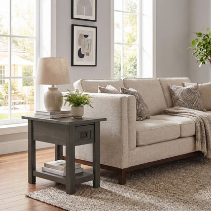Farmhouse Grey | Monroe Narrow Side Table in Acacia