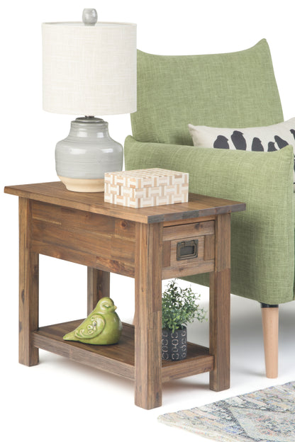 Rustic Natural Aged Brown | Monroe Narrow Side Table