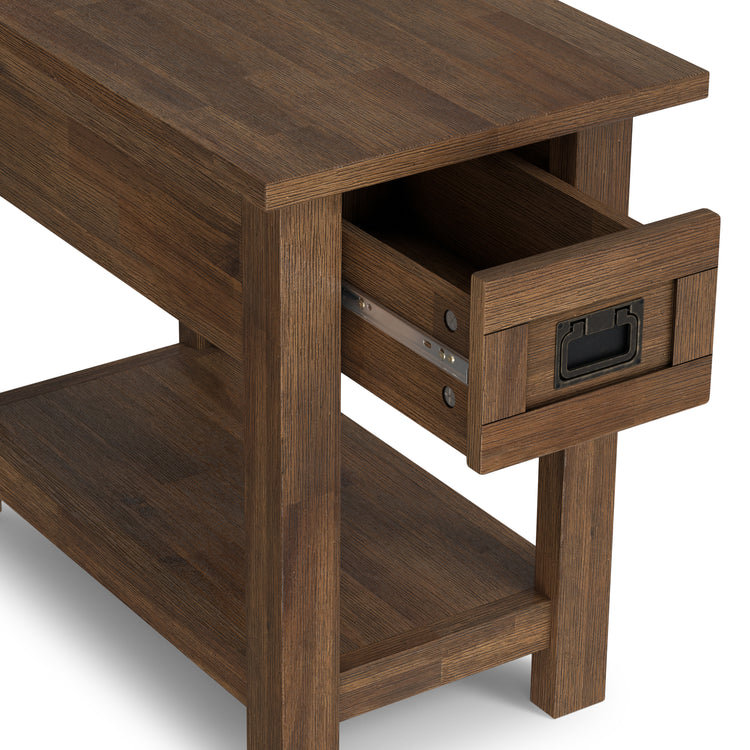 Rustic Natural Aged Brown | Monroe Narrow Side Table in Acacia