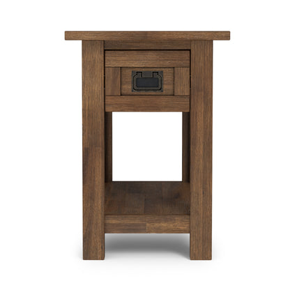 Rustic Natural Aged Brown | Monroe Narrow Side Table in Acacia
