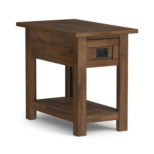 Rustic Natural Aged Brown | Monroe Narrow Side Table in Acacia