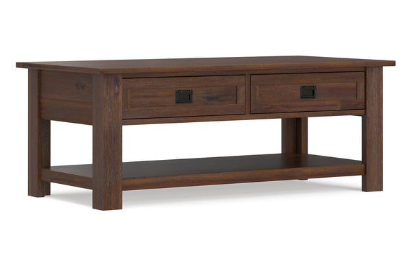 Monroe 48 inch Wide Solid Acacia Wood Rectangular Coffee Table
