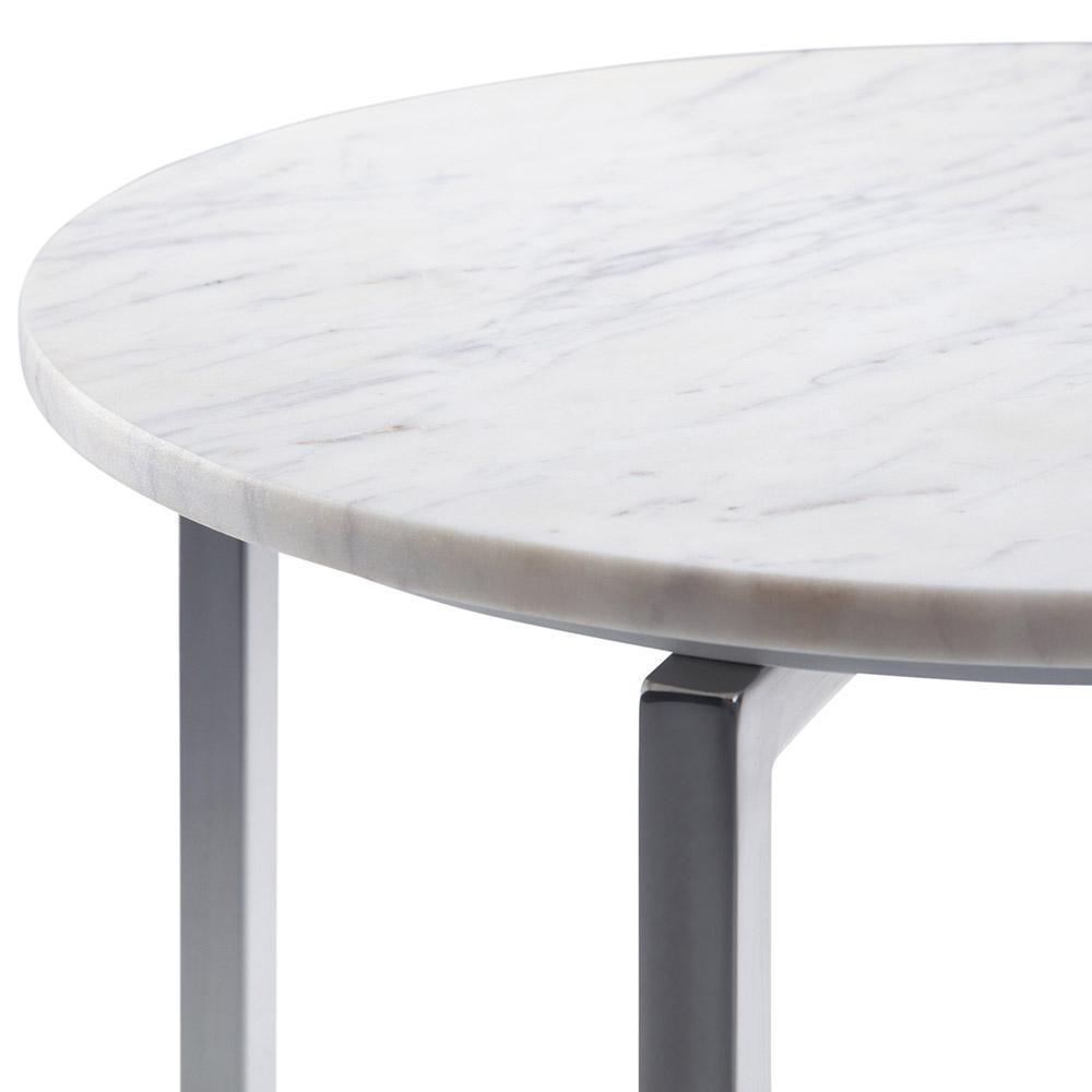 Marsden 18 in Wide Metal Accent Side Table with Chrome Base