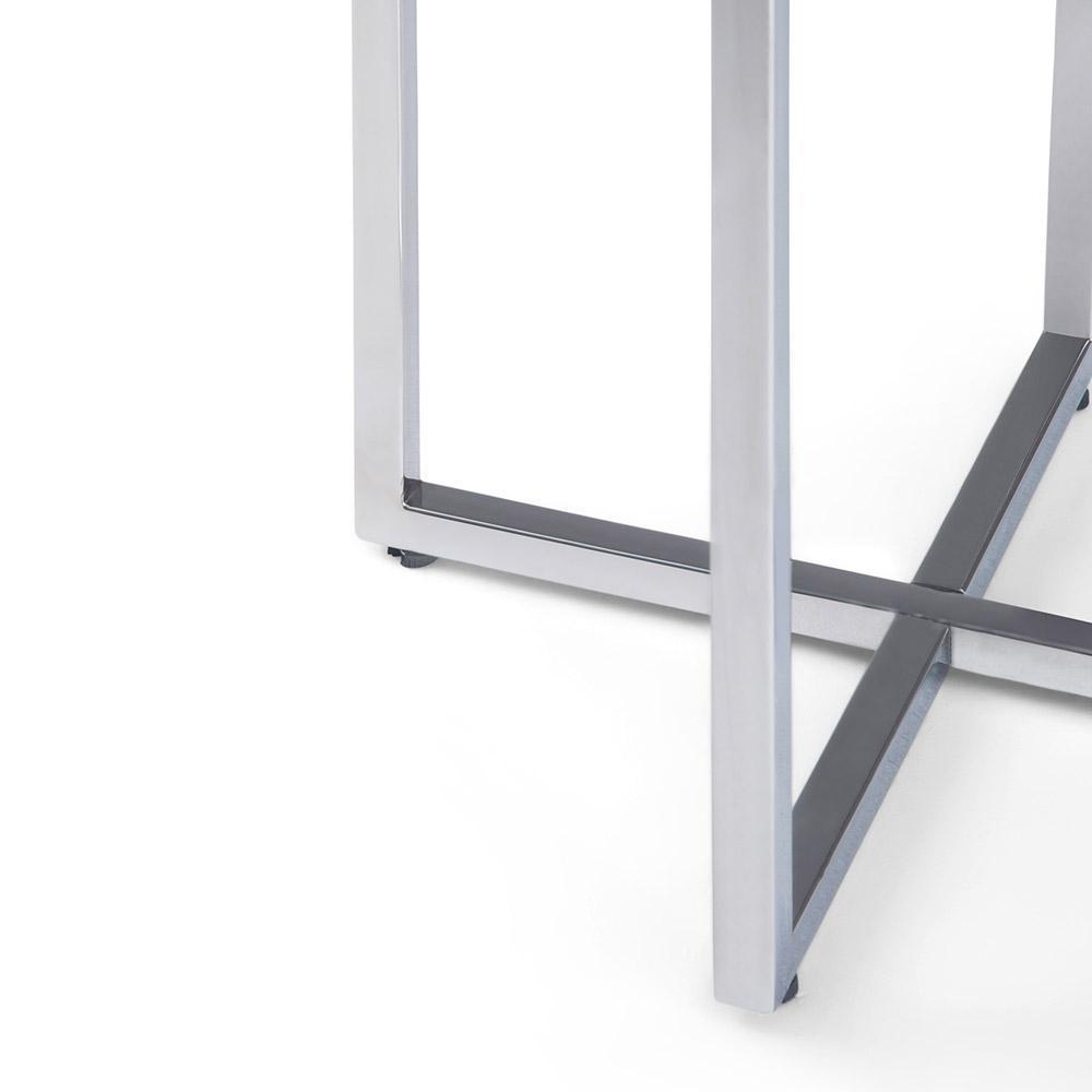 Marsden 18 in Wide Metal Accent Side Table with Chrome Base