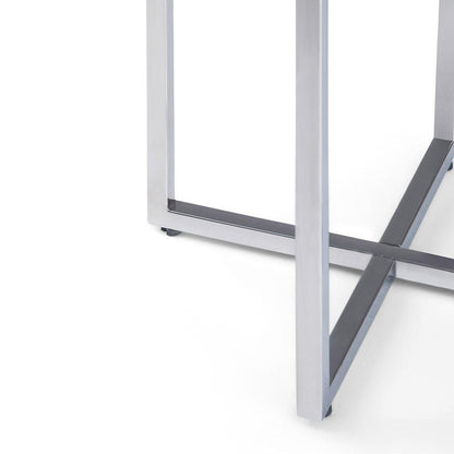 Marsden 18 in Wide Metal Accent Side Table with Chrome Base