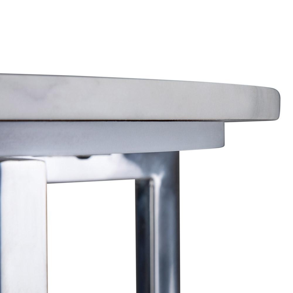 Marsden 18 in Wide Metal Accent Side Table with Chrome Base