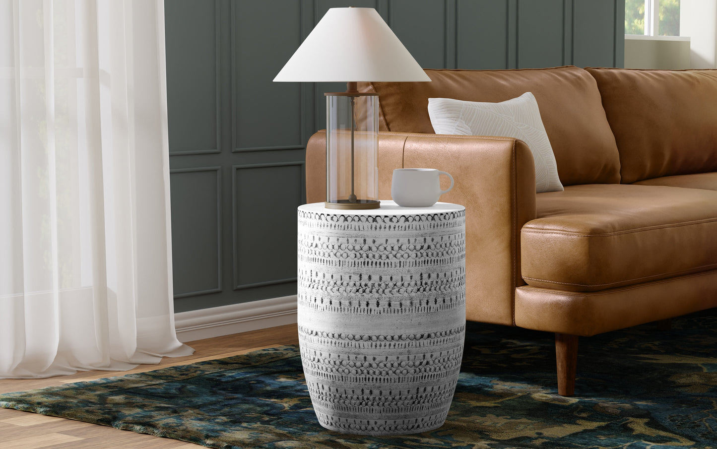 Antique Silver | Johnsen Large Metal Accent Table