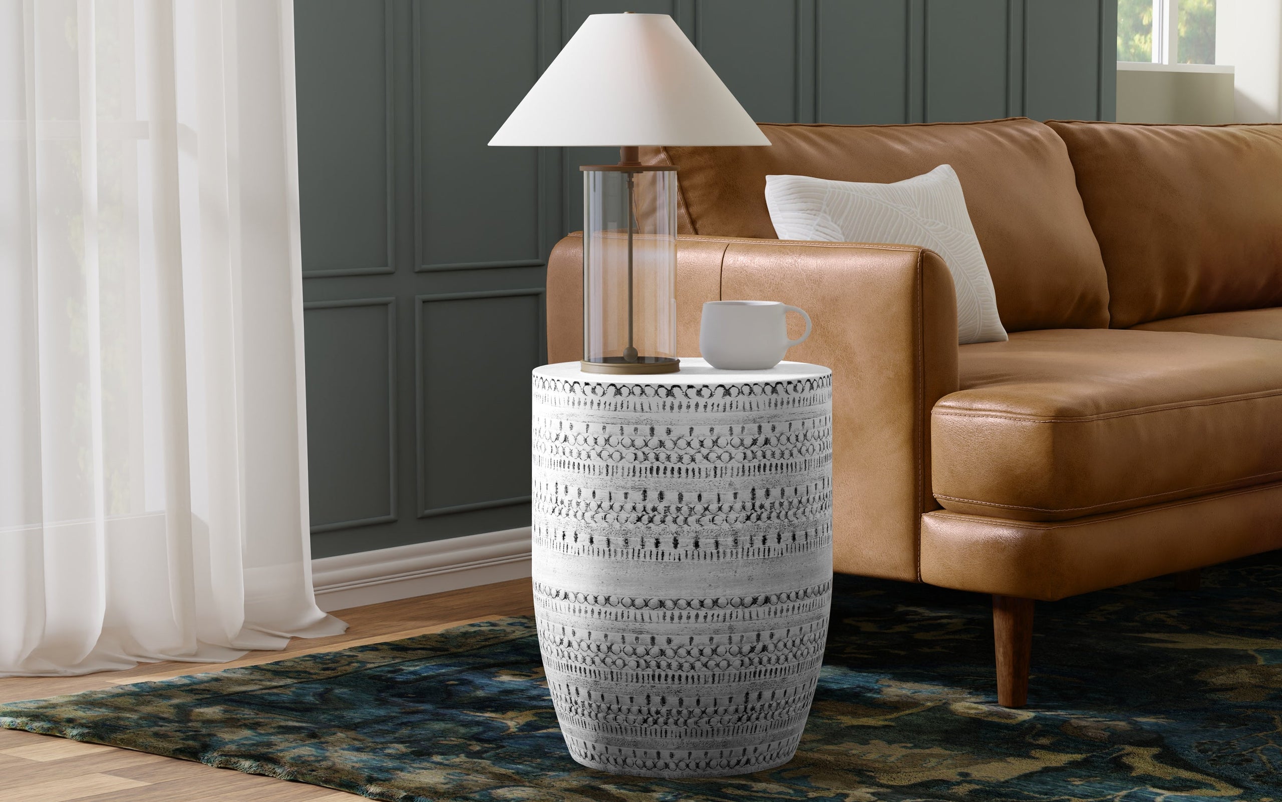 Antique Silver | Johnsen Large Metal Accent Table