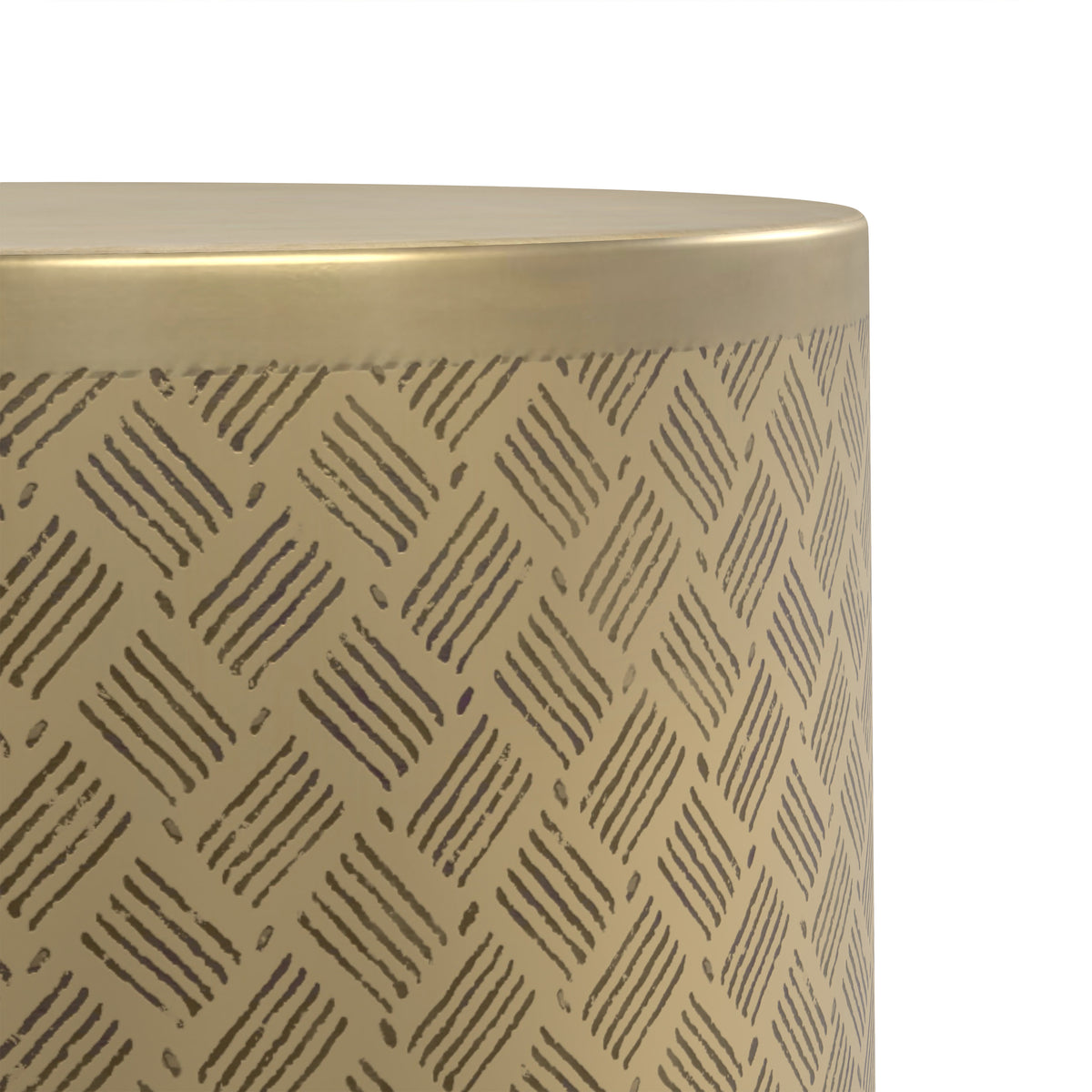 Antique Gold Web Pattern | Johnsen 18 inch Cross Hatch Pattern Accent Table