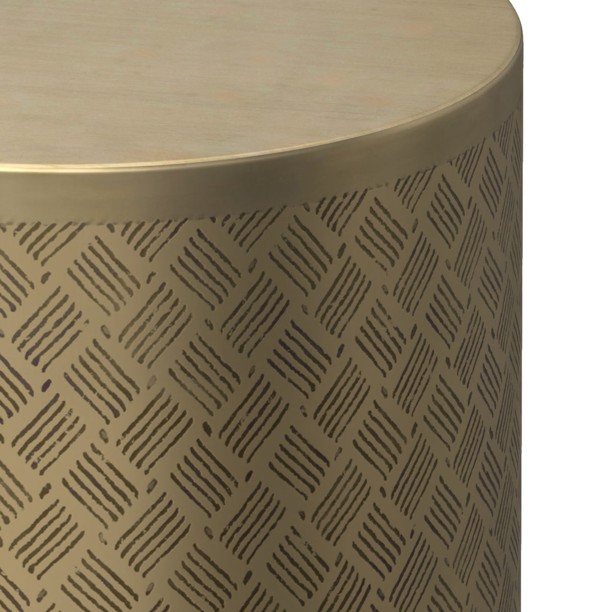 Antique Gold Web Pattern | Johnsen 18 inch Cross Hatch Pattern Accent Table
