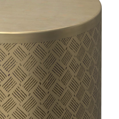 Antique Gold Web Pattern | Johnsen 18 inch Cross Hatch Pattern Accent Table