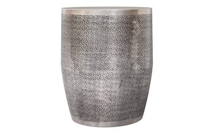 Antique Silver Web Pattern | Johnsen 18 inch Cross Hatch Pattern Accent Table