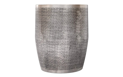 Antique Silver Web Pattern | Johnsen 18 inch Cross Hatch Pattern Accent Table