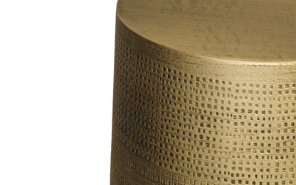 Antique Brass 15 inch | Johnsen 15 inch Morse Pattern Accent Table