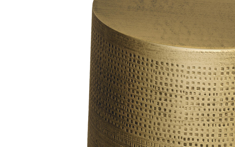 Antique Brass 15 inch | Johnsen 15 inch Morse Pattern Accent Table