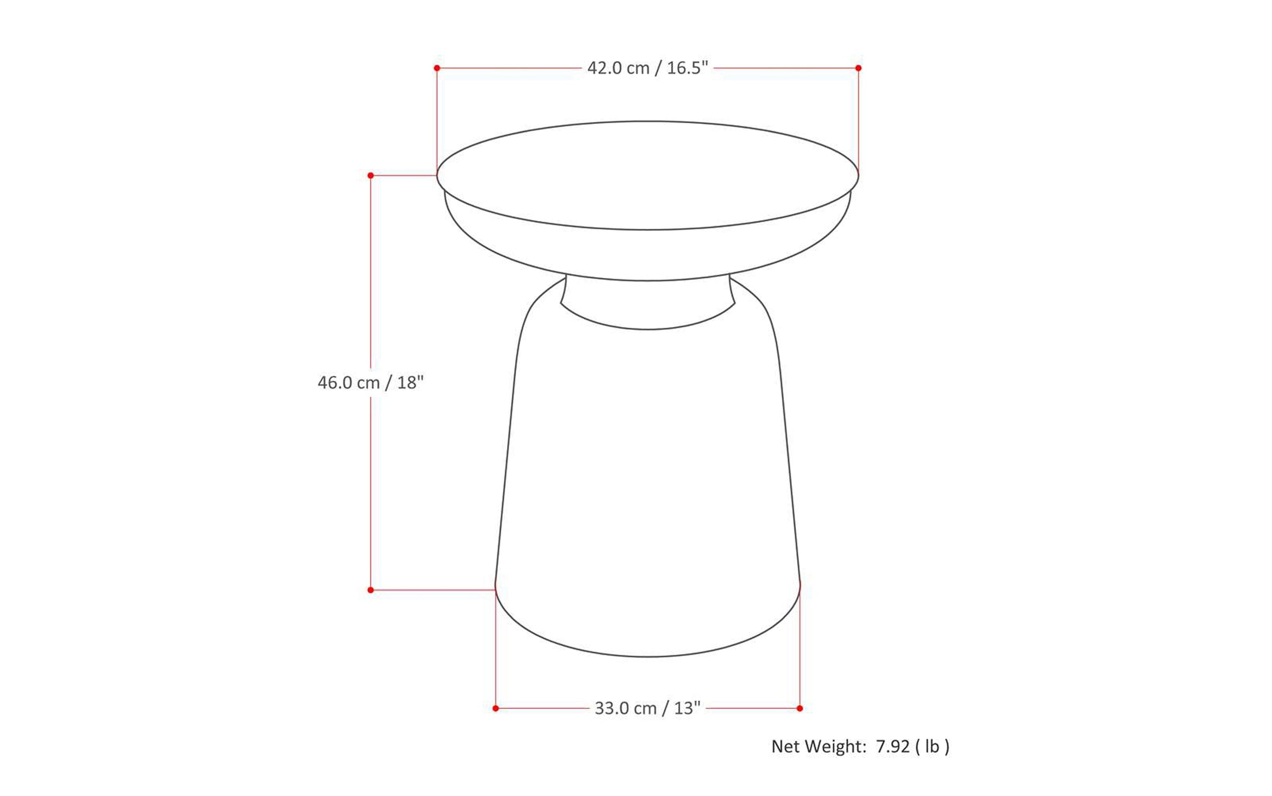 Antique Copper 17 Inch | Toby Metal Accent Table