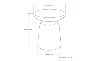 Antique Copper 17 Inch | Toby Metal Accent Table