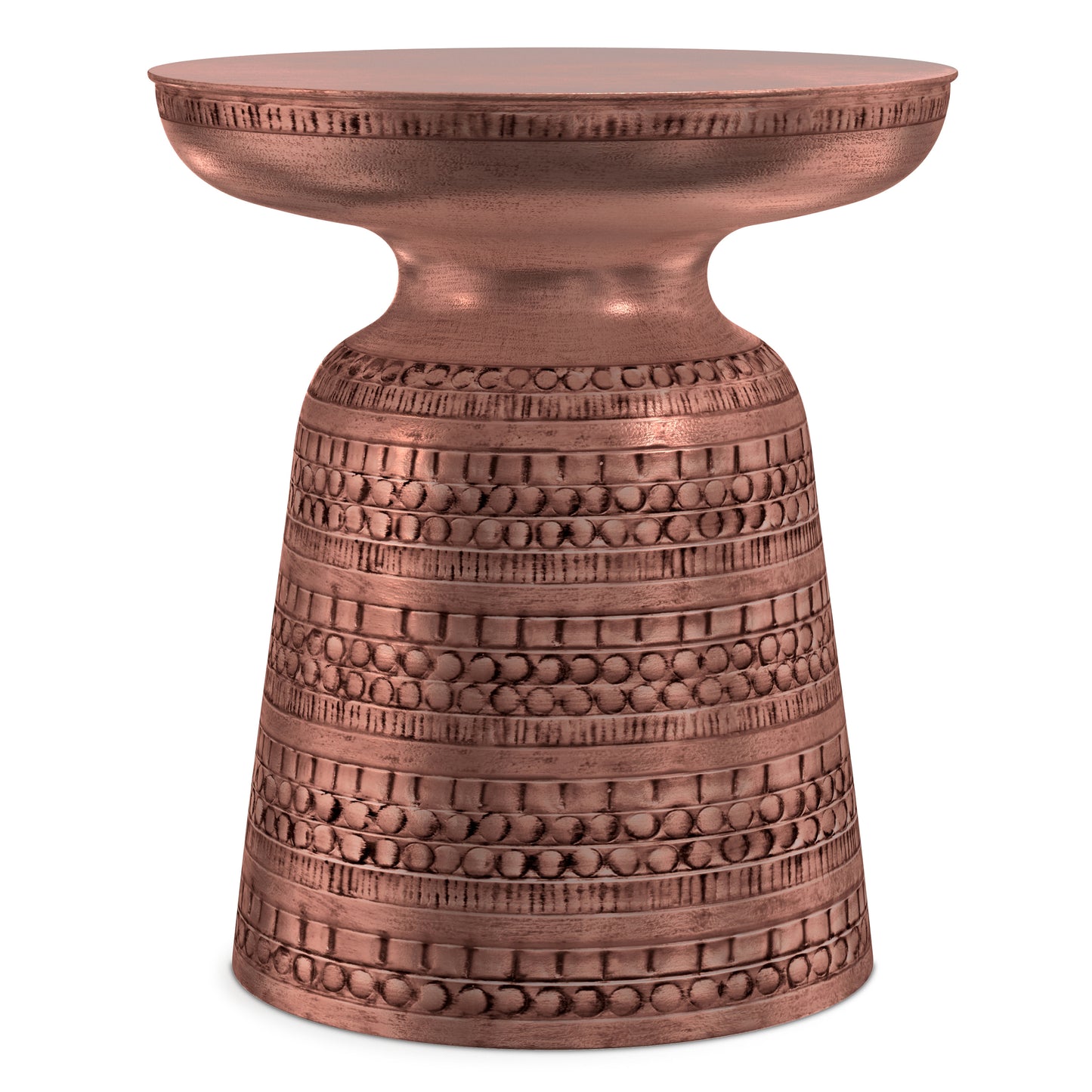 Antique Copper 17 Inch | Toby Metal Accent Table