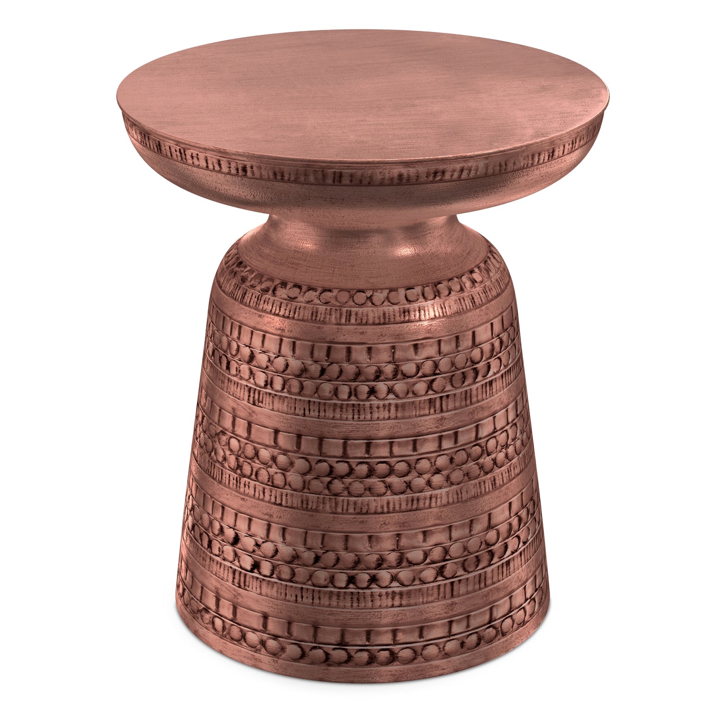 Antique Copper 17 Inch | Toby Metal Accent Table