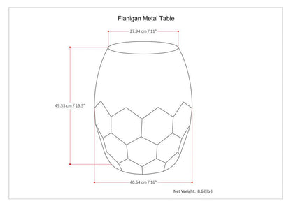 Antique Silver | Flanigan Metal Accent Table