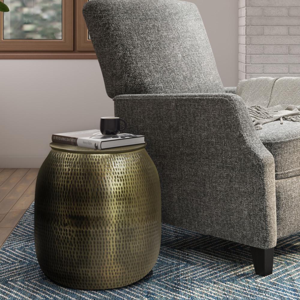 Antique Gold | Griffen Metal Storage Accent Table
