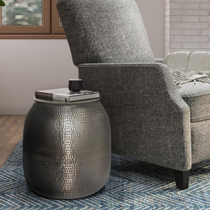 Antique Silver | Griffen Metal Storage Accent Table