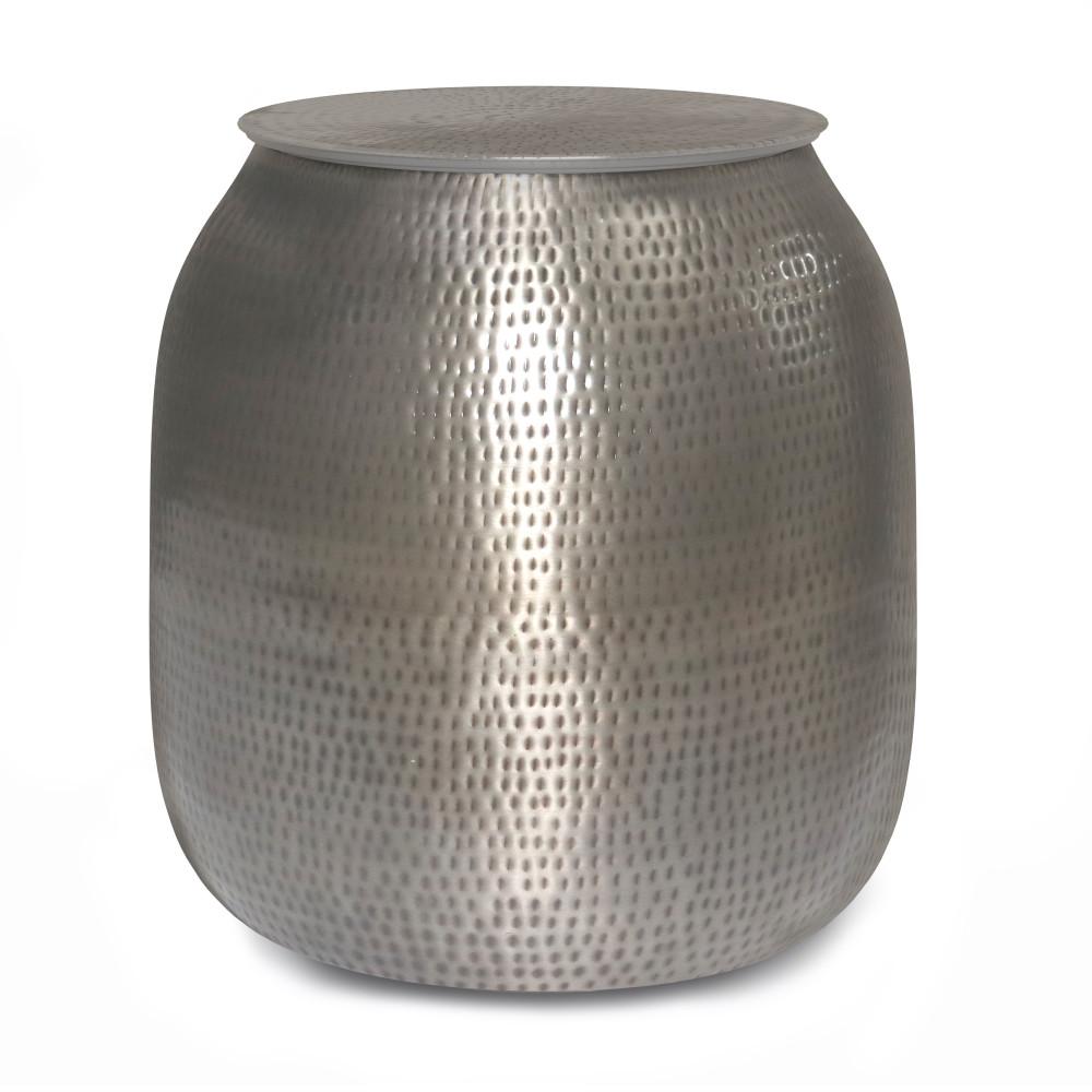 Antique Silver | Griffen Metal Storage Accent Table