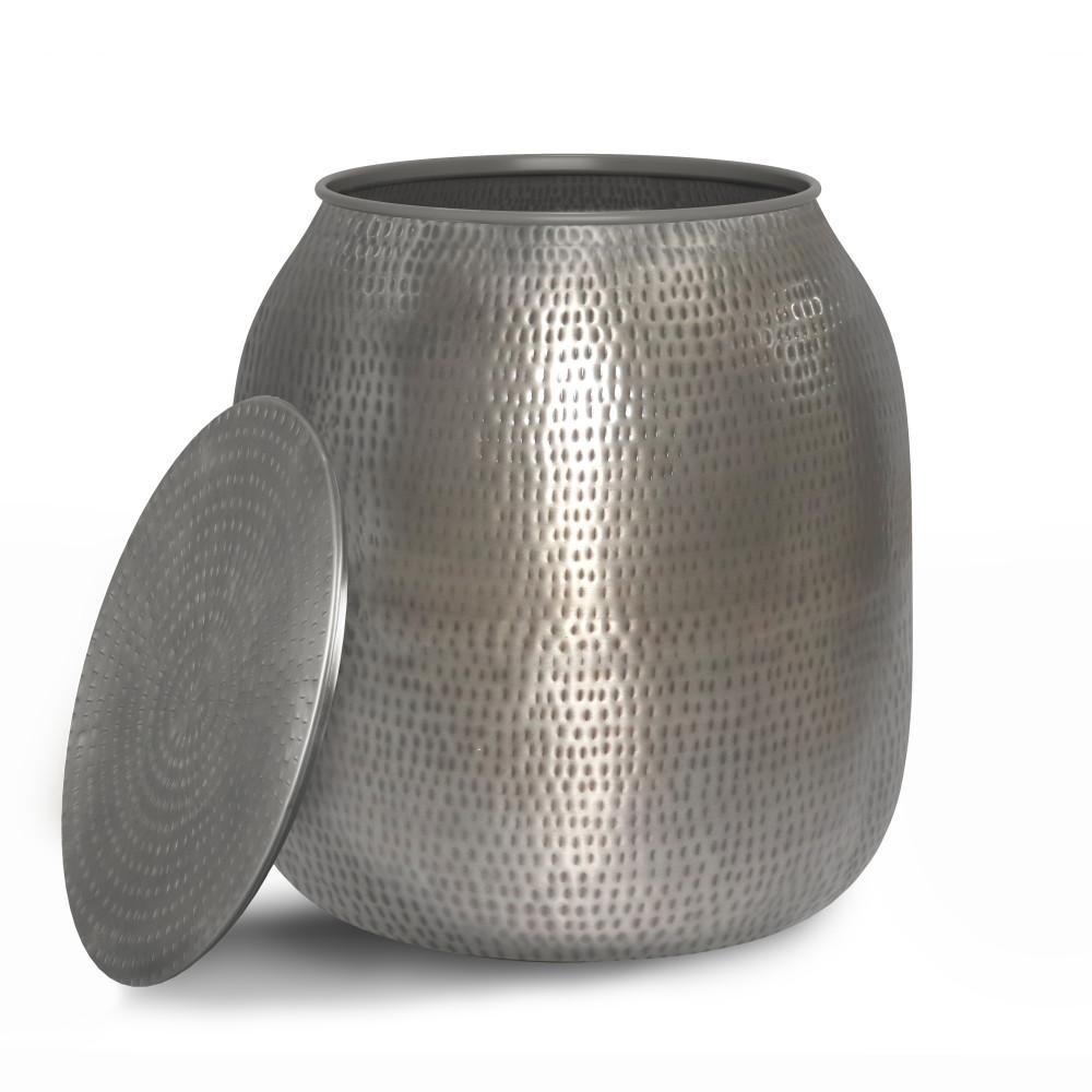 Antique Silver | Griffen Metal Storage Accent Table