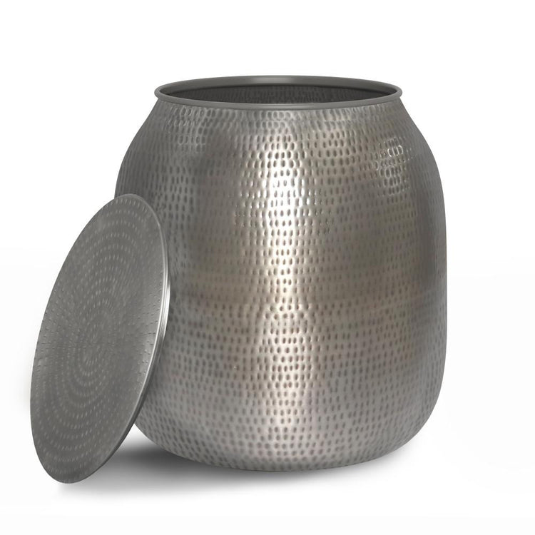 Antique Silver | Griffen Metal Storage Accent Table