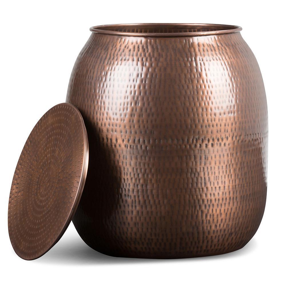  Antique Copper | Griffen Metal Storage Accent Table