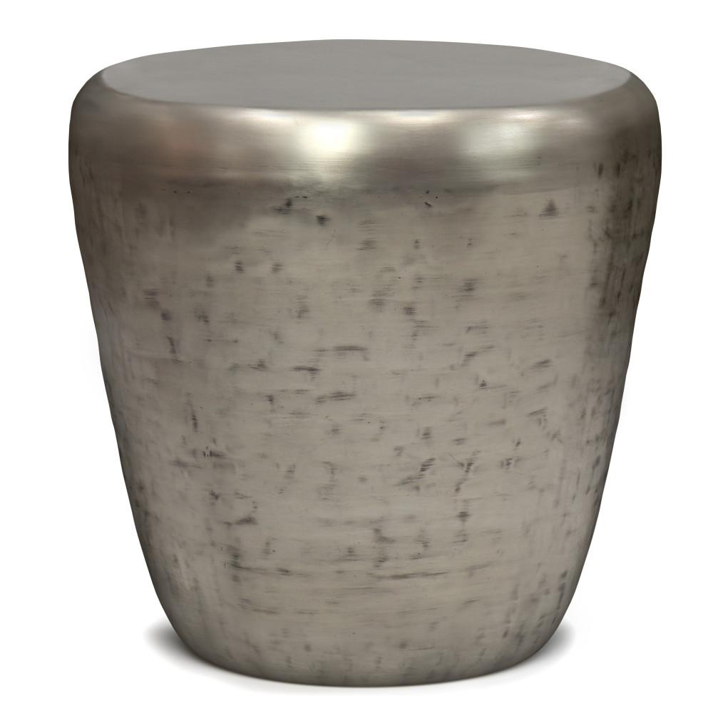 Antique Silver | Garvy 20 inch Metal Side Table