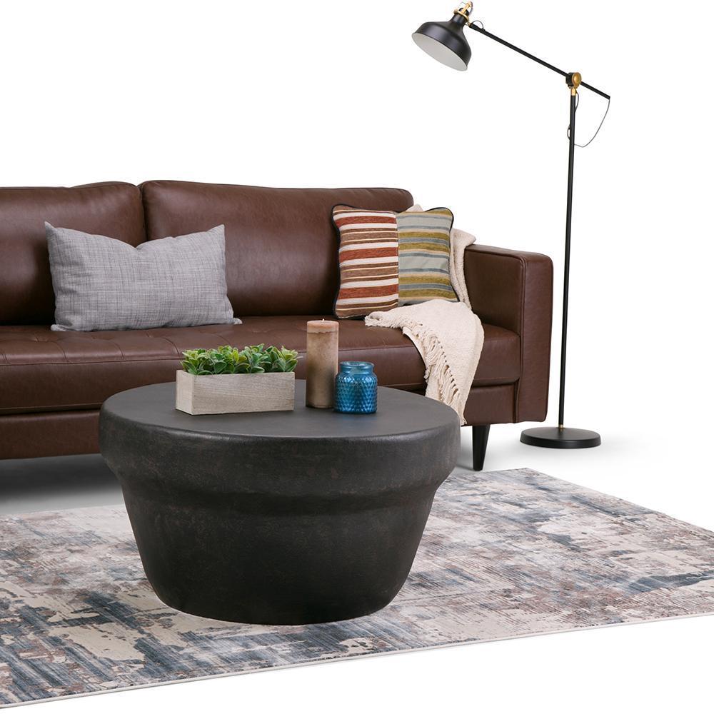 Garvy 33 inch Metal Coffee Table in Rustic Bronze