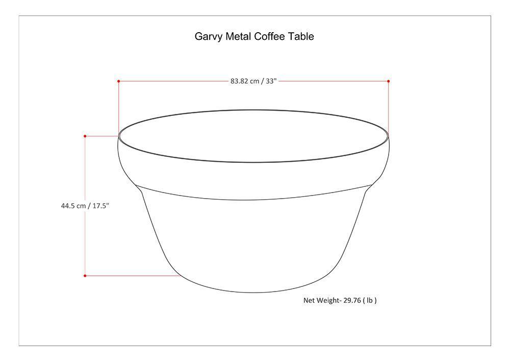Garvy 33 inch Metal Coffee Table in Rustic Bronze