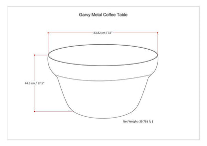 Garvy 33 inch Metal Coffee Table in Rustic Bronze