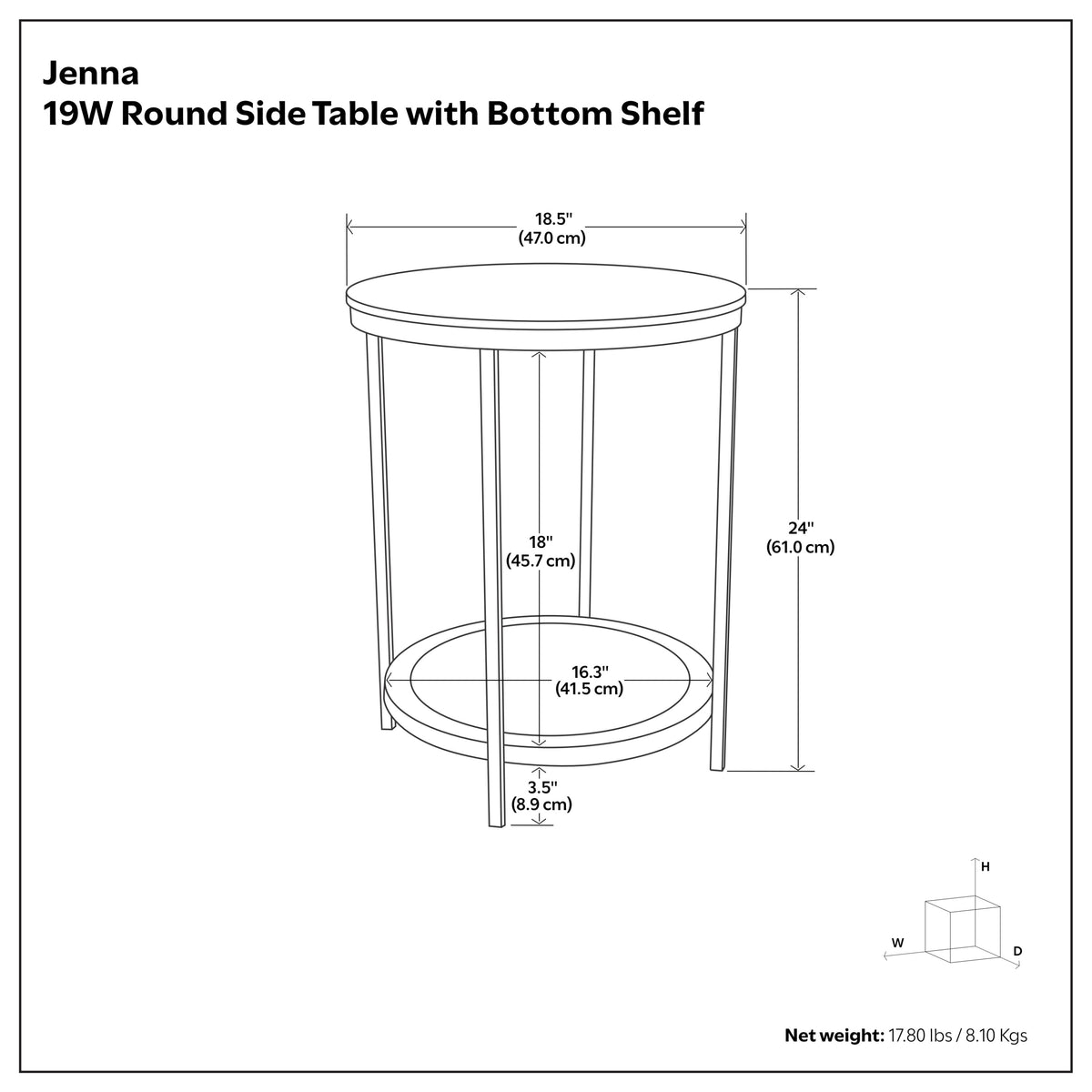 Warm Grey Black | Jenna Metal Table