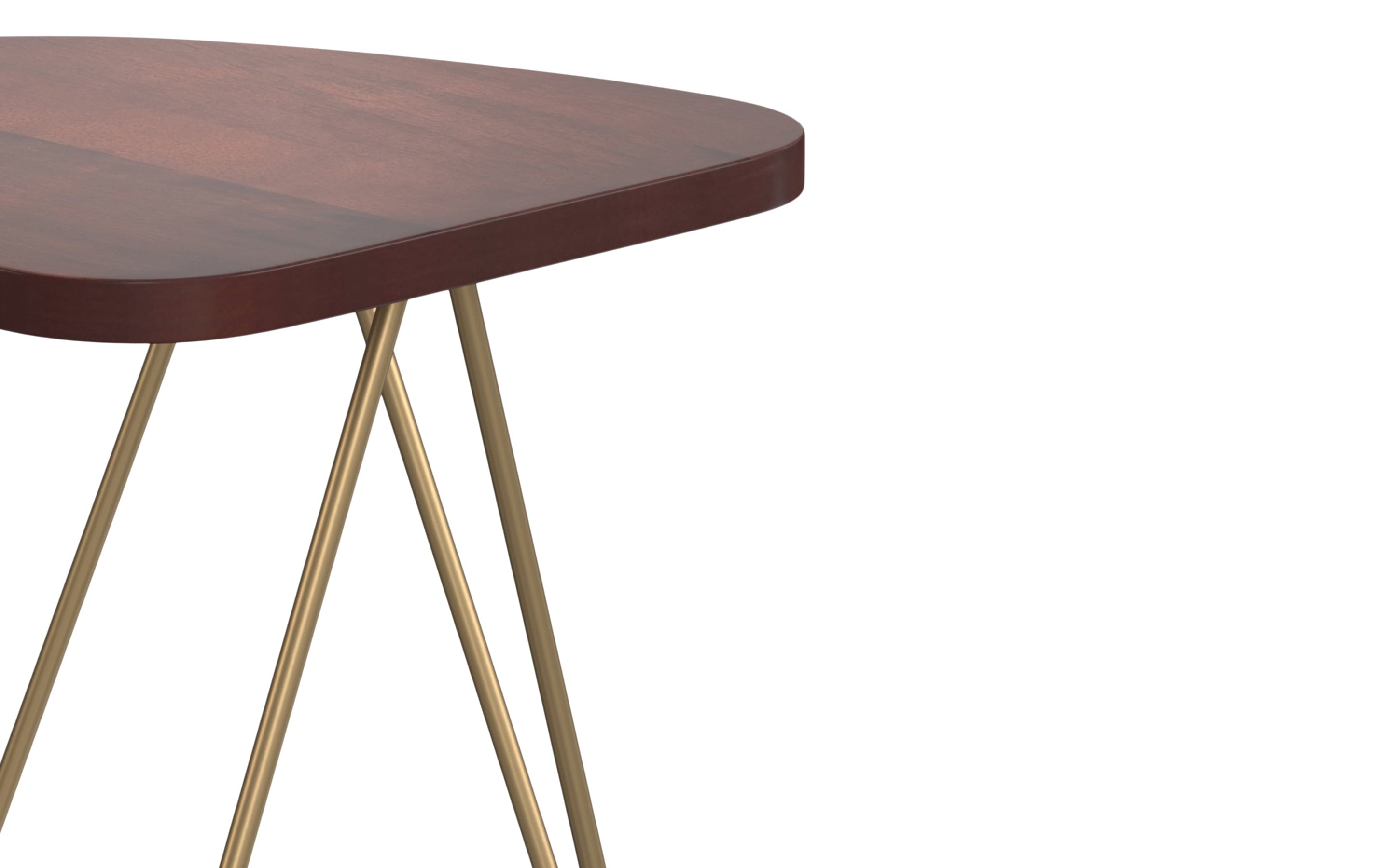 Dark Brown | Patrice Metal/Wood Accent Table in Natural and Gold