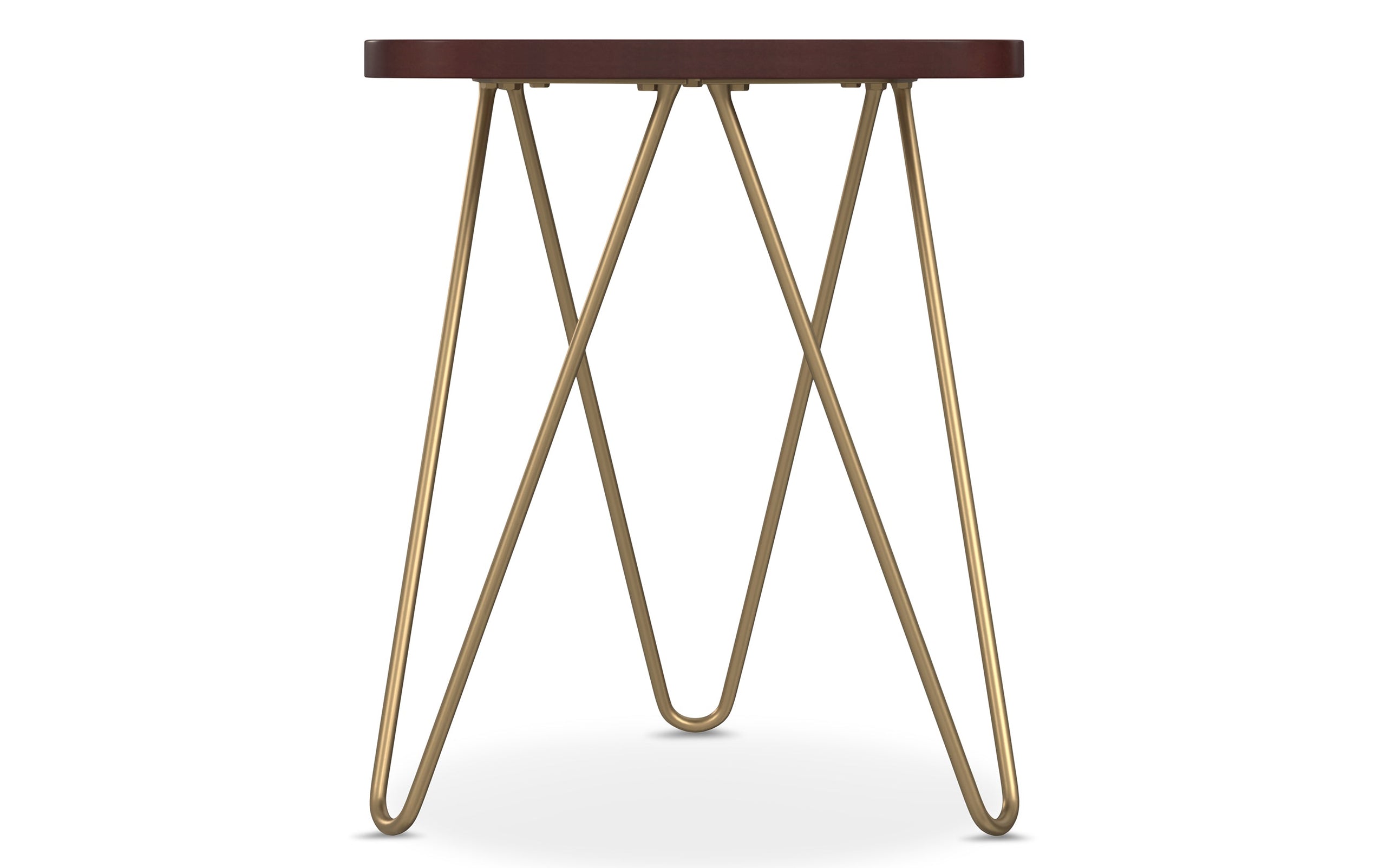 Dark Brown | Patrice Metal/Wood Accent Table in Natural and Gold