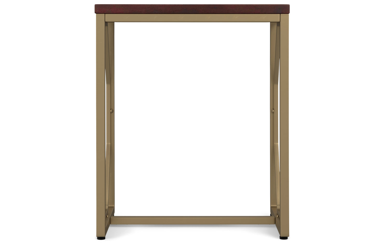 Cognac | Selma Metal/Wood Accent Table in Natural and Gold