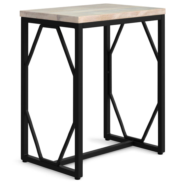 Black | Selma Metal/Wood Accent Table in Natural and Gold