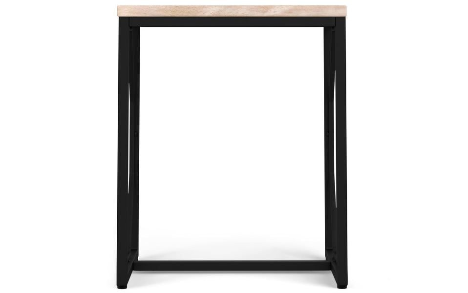 White Wash | Selma Metal/Wood Accent Table in Natural and Gold