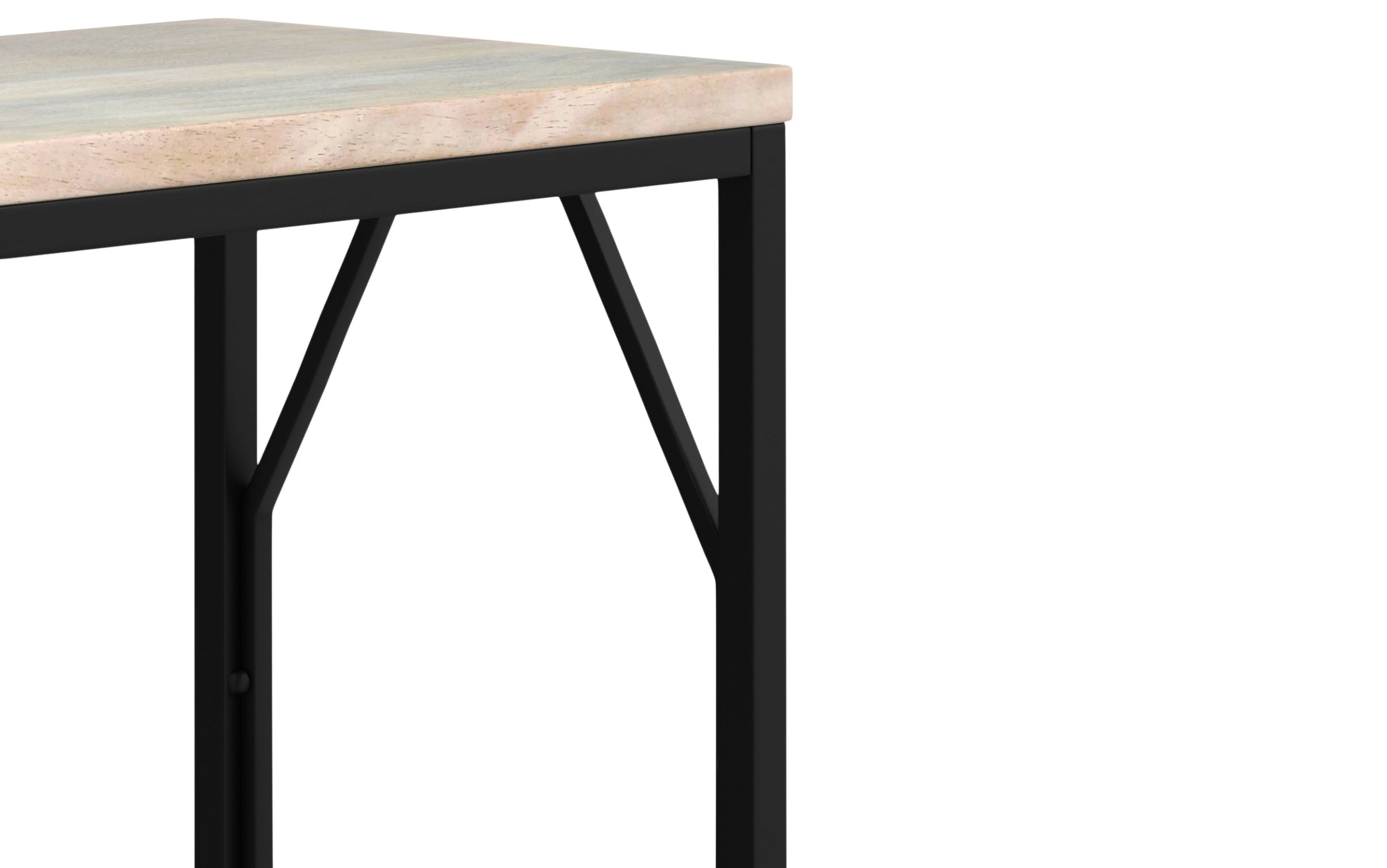 White Wash | Selma Metal/Wood Accent Table in Natural and Gold