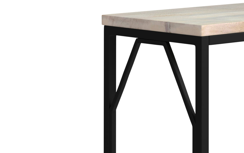 Black | Selma Metal/Wood Accent Table in Natural and Gold