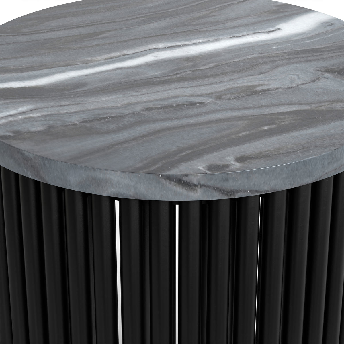 Grey Marble/Black Marble | Demy 18 inch Metal Accent Table