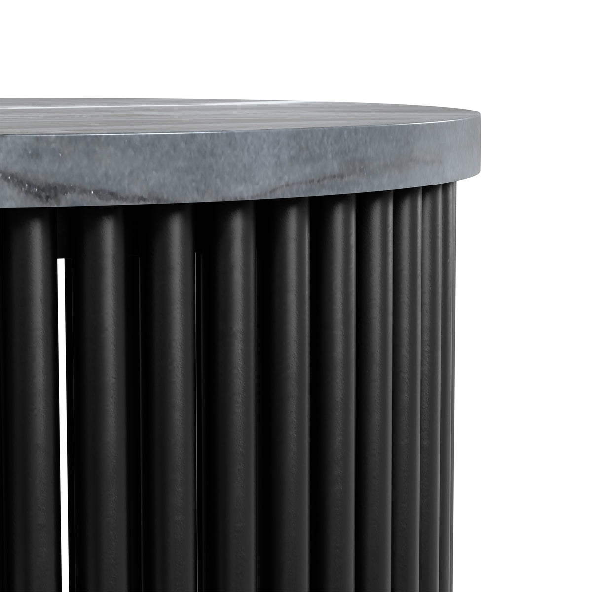 Grey Marble/Black Marble | Demy 18 inch Metal Accent Table