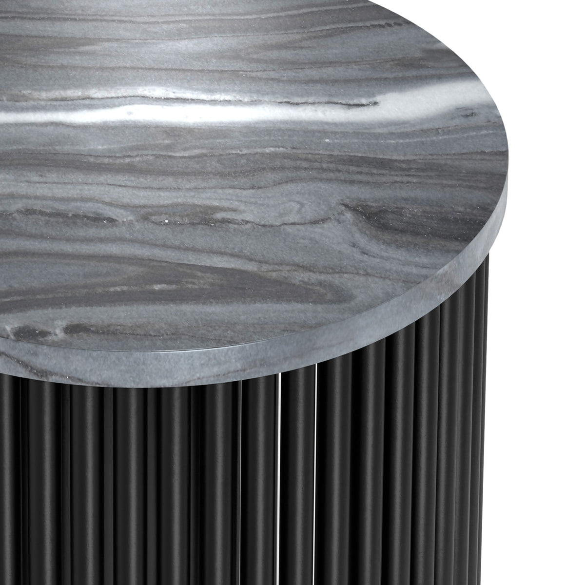 Grey Marble/Black Marble | Demy 18 inch Metal Accent Table