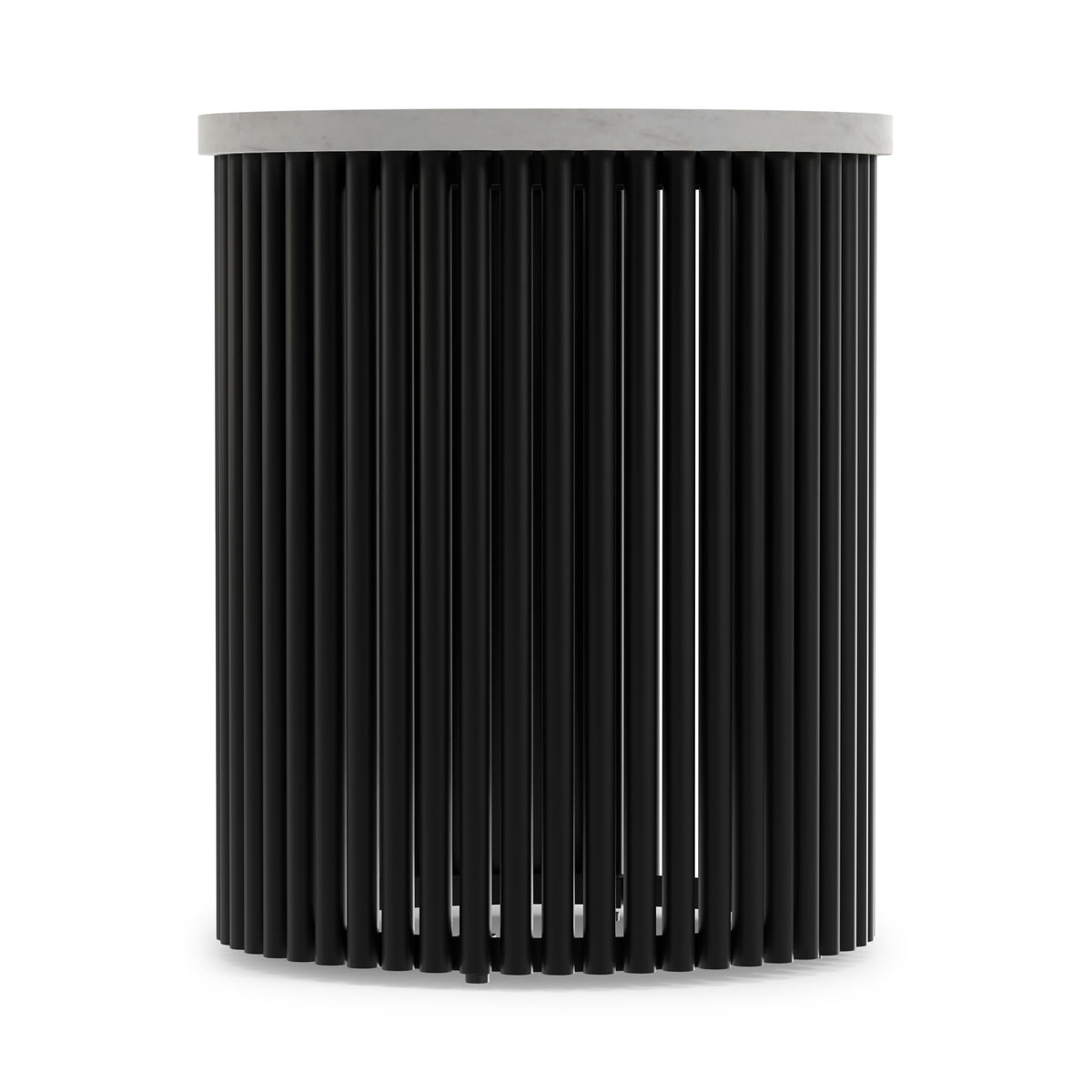 White Marble/Black Marble | Demy 18 inch Metal Accent Table